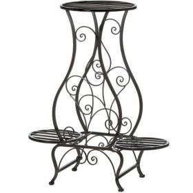 Summerfield Terrace Swirled Iron Triple Plant Stand - Black