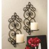 Accent Plus Iron Scrolled Wall Sconce Pair