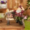 Accent Plus Solar Gnome on Welcome Bench with Light-Up Jewels