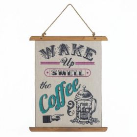 Accent Plus Linen Wall Art - Wake Up Smell the Coffee