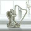 Accent Plus Stone-Look Angel Harp Standing Windchime