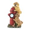 Summerfield Terrace Fire Hydrant and Puppies Solar Garden Light