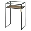 Accent Plus Glass-Top Industrial Side Table