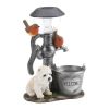 Summerfield Terrace Terrier Puppy with Birds Solar Garden Light with Flower Pot