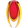 Accent Plus Red and Gold Sunfire Glass Vase