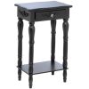 Accent Plus Black Side Table with Crystal Drawer Pull