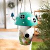 Accent Plus Whimsical Green Mushroom Birdhouse