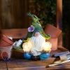 Accent Plus Meditating Leaf-Hat Gnome Solar Garden Light