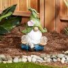 Accent Plus Meditating Leaf-Hat Gnome Solar Garden Light