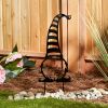 Accent Plus Metal Gnome Garden Stake - Tall Striped Hat