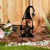 Accent Plus Metal Gnome Garden Stake - Black Hat