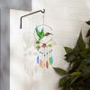 Accent Plus Glass Leaves Colorful Wind Chimes - Hummingbird