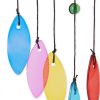 Accent Plus Glass Leaves Colorful Wind Chimes - Hummingbird