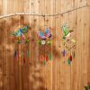 Accent Plus Glass Leaves Colorful Wind Chimes - Dragonfly