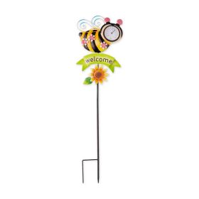 Accent Plus Metal Thermometer Garden Stake - Bee
