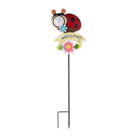 Accent Plus Metal Thermometer Garden Stake - Ladybug