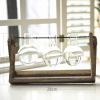 Hot selling water planting glass flower vase with wooden frame chinese home decor modern mini table vase