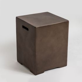 Outdoor Propane Tank Cover Gas Tank Holder Hideaway Side Table Outdoor Concrete Corner Table-Brown