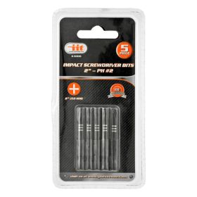 5 pc. - 2" Impact Screwdriver Phillips Head Bits PH #2 - IIT 63000