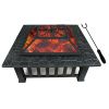 Upland Charcoal Fire Pit with Cover-Antique Finish