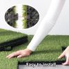 8Pcs 12"Lx12"W Squares Artificial Realistic Grass Tiles; Grass Interlocking Synthetic Thick Turf Flooring with Water Drainage Design; for Garden Lawn