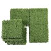 8Pcs 12"Lx12"W Squares Artificial Realistic Grass Tiles; Grass Interlocking Synthetic Thick Turf Flooring with Water Drainage Design; for Garden Lawn