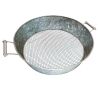 Round Galvanized Steel Compost Sifter with Wire Mesh Design Base; Antique Silver