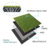 8Pcs 12"Lx12"W Squares Artificial Realistic Grass Tiles; Grass Interlocking Synthetic Thick Turf Flooring with Water Drainage Design; for Garden Lawn