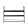 3 Tiers Shoe Rack Shoe Tower Shelf Storage Organizer For Bedroom, Entryway, Hallway, and Closet Black Color--YS