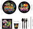 90s Birthday Paper Plates Party Skating Post Tape Audio Hip Hop Disposable Tableware Set Party Supplies Tissue Theme Cup Dinnerware Cutlery Kits Serve