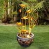 Metal Leaves indoor/Outdoor water Fountain Multi-Tiered Garden Water Feature