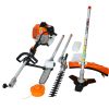 4 in 1 Multi-Functional Trimming Tool; 33CC 2-Cycle Garden Tool System with Gas Pole Saw; Hedge Trimmer; Grass Trimmer; and Brush Cutter EPA Compliant