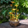 Metal Leaves indoor/Outdoor water Fountain Multi-Tiered Garden Water Feature