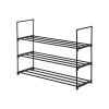 3 Tiers Shoe Rack Shoe Tower Shelf Storage Organizer For Bedroom, Entryway, Hallway, and Closet Black Color--YS