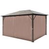 vidaXL Gazebo with Curtain Brown Aluminum 157.5"x118.1"