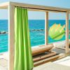 2 pcs W54*L84in Outdoor Patio Curtain/Green Glow