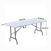 6 Ft Portable Folding Table;  Fold-in-Half Plastic Card Table Dinging Table for Camping;  Picnic;  Kitchen or Outdoor Party Wedding Event