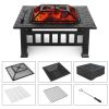 Upland Charcoal Fire Pit with Cover-Black