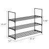 3 Tiers Shoe Rack Shoe Tower Shelf Storage Organizer For Bedroom, Entryway, Hallway, and Closet Black Color--YS