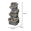 Outdoor Water Fountain Rock Waterfall Fountain &amp; Backyard Water Feature with LED