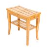 Bamboo Spa Bath Shower Stool & Bench with Storage Shelf, Shower Bath Seats for Adults Seniors Disabled Women Handicap Elderly Tileable