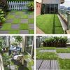 8Pcs 12"Lx12"W Squares Artificial Realistic Grass Tiles; Grass Interlocking Synthetic Thick Turf Flooring with Water Drainage Design; for Garden Lawn