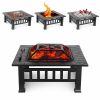 Upland Charcoal Fire Pit with Cover-Black