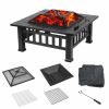 Upland Charcoal Fire Pit with Cover-Black