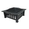 Upland Charcoal Fire Pit with Cover-Antique Finish