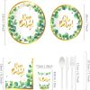 Sage Green Baby Shower Plates Hey Baby Gold Eucalyptus Oh Baby Birthday Tableware Green Floral Disposable Paper Plate Party Supplies Serves 8 Guests f