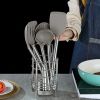 Silver 38 Pieces Silicone Kitchen Utensils Set With Sturdy Stainless Steel Utensil Holder