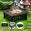 Upland Charcoal Fire Pit with Cover-Antique Finish