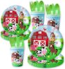 Farm Animals Tableware Party Supplies Decorations Birthday Disposable Paper Plate Dinnerware Set Serves 10 Guests for Boy Kids Perfect Packs Plates; N