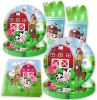 Farm Animals Tableware Party Supplies Decorations Birthday Disposable Paper Plate Dinnerware Set Serves 10 Guests for Boy Kids Perfect Packs Plates; N